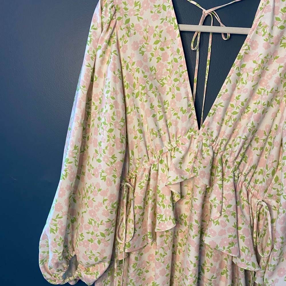 Topshop Ruffle Floral Print Spring Dress - Picture 6 of 10